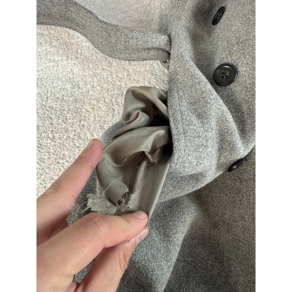 J Crew Coat Womens 0 Gray Wool Blend Double Breasted Belted Peacoat Classic - Picture 6 of 8